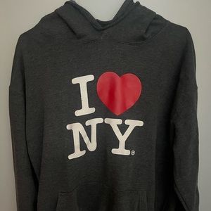 🌺 I‎ ❤️NY Grey hoodie size XL